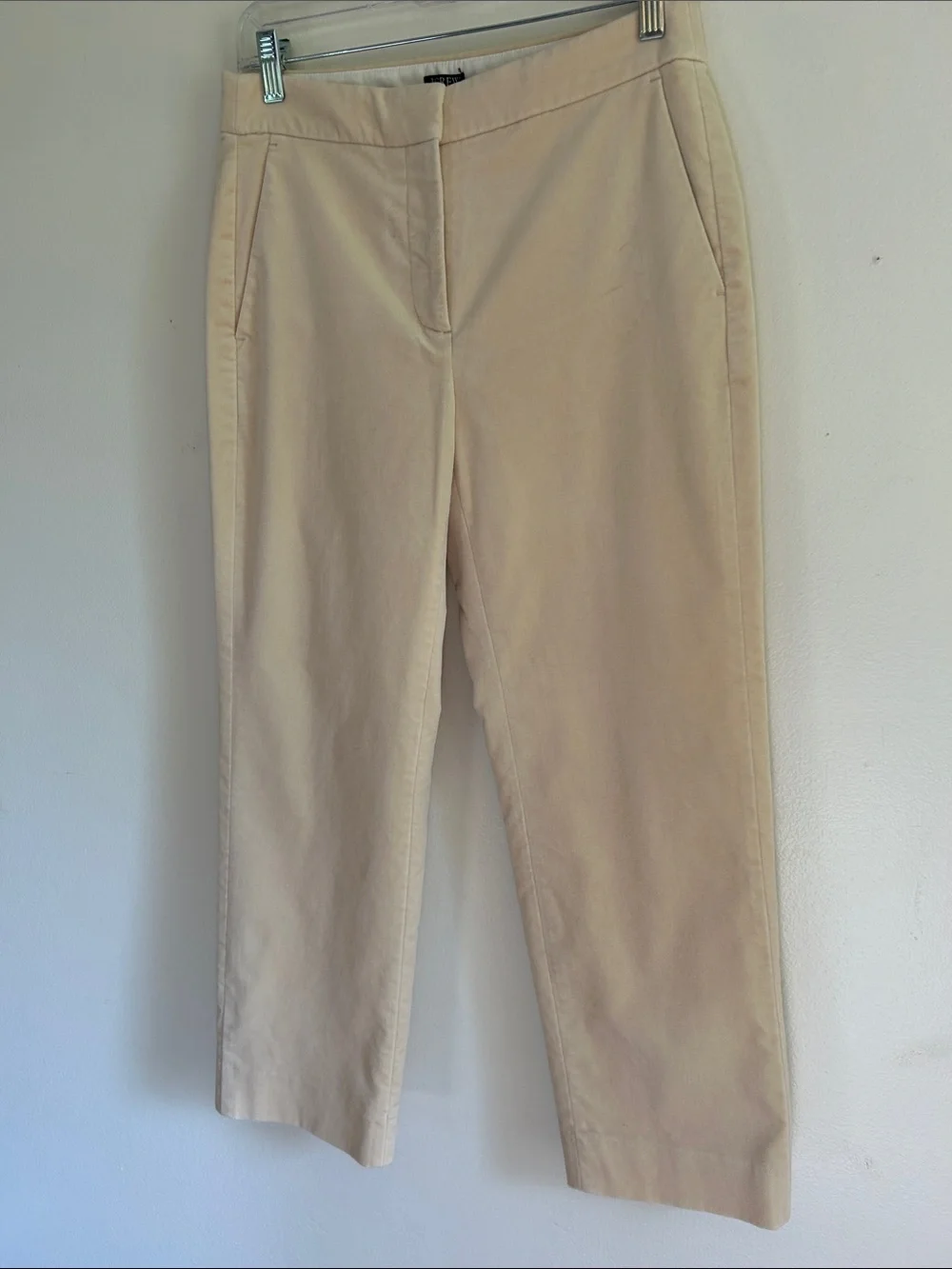 J. Crew Kate Velvet Straight-Leg Pants Butter Yellow Size 4P New Without Tags